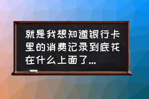 究竟在消费什么 就是我想知道银行卡里的消费记录到底花在什么上面了，是转账还是买东西花掉的？