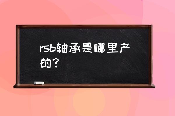 轴承属于哪个行业 rsb轴承是哪里产的？