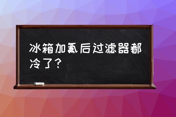 冰箱制冷时过滤器冷的可以吗 冰箱加氟后过滤器都冷了？