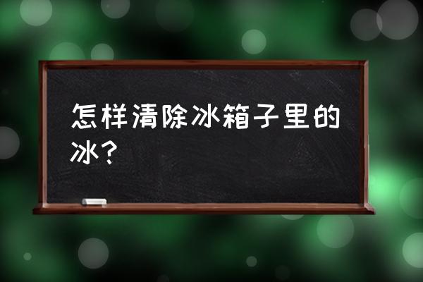 冰箱里的大冰块怎么能去掉 怎样清除冰箱子里的冰？