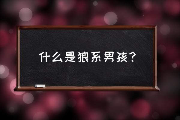 男人该有的狼性是什么 什么是狼系男孩？