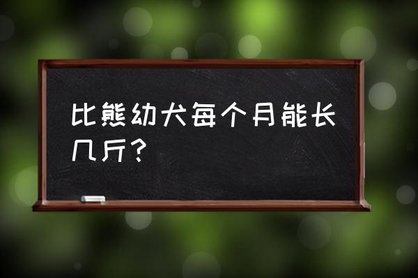 比熊幼犬需要吃什么 比熊幼犬每个月能长几斤？