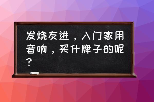 入门数码音箱哪个好用 发烧友进，入门家用音响，买什牌子的呢？