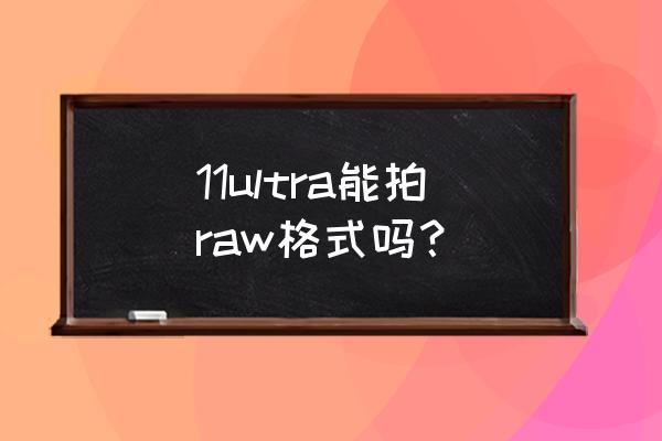 小米12手机能拍raw照片么 11ultra能拍raw格式吗？