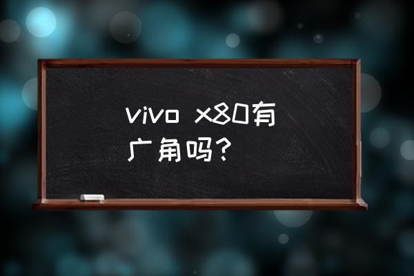 vivo手机如何开启超广角 vivo x80有广角吗？