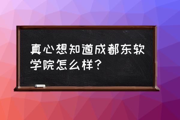 成都东软学院报考流程 真心想知道成都东软学院怎么样？