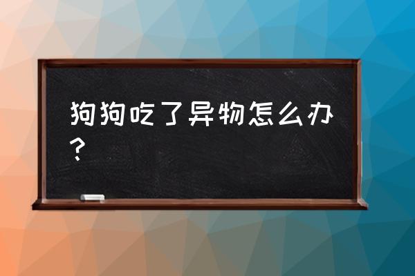 狗乱吃怎么纠正 狗狗吃了异物怎么办？