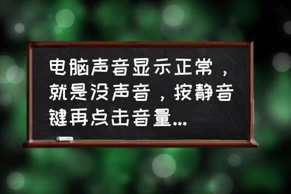 xp电脑没声音怎么解决 电脑声音显示正常，就是没声音，按静音键再点击音量键取消静音就有声？