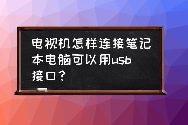 华硕ms226显示器 电视机怎样连接笔记本电脑可以用usb接口？