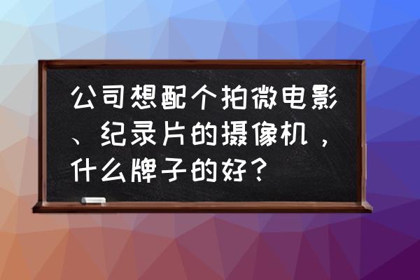 拍微电影用摄像机还是摄影机 公司想配个拍微电影、纪录片的摄像机，什么牌子的好？