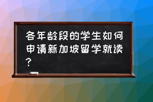 新加坡留学申请时间规划要怎么做 各年龄段的学生如何申请新加坡留学就读？