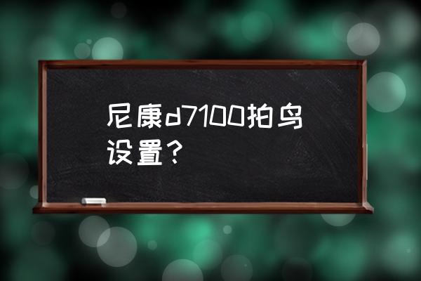 拍飞鸟的对焦区域怎么选 尼康d7100拍鸟设置？