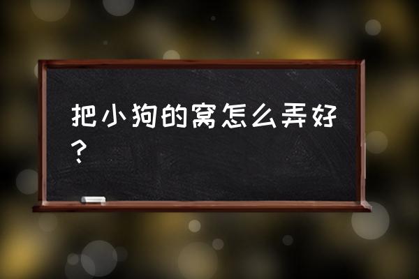 小狗盒子怎么折简单 把小狗的窝怎么弄好？