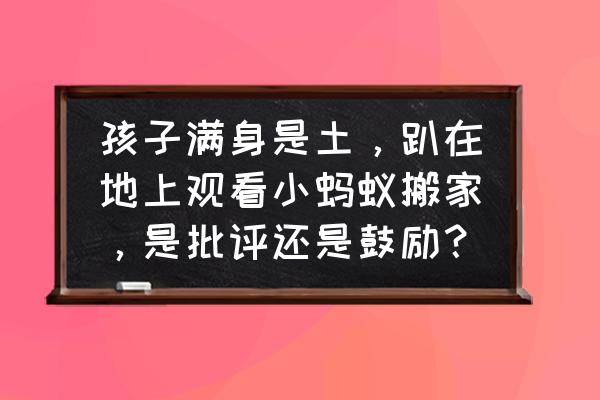 宝宝玩土怎么引导 孩子满身是土，趴在地上观看小蚂蚁搬家，是批评还是鼓励？