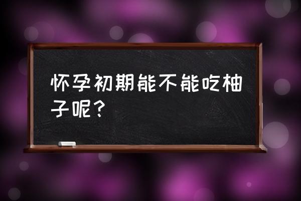 孕期早期有什么禁忌 怀孕初期能不能吃柚子呢？