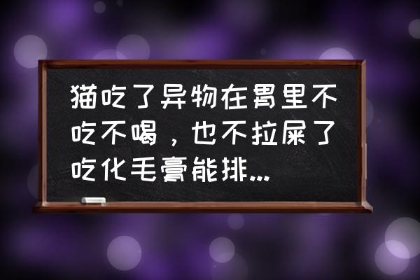 猫咪不肯吃化毛膏怎么办 猫吃了异物在胃里不吃不喝，也不拉屎了吃化毛膏能排出来吗？