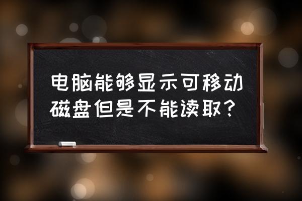 电脑不认移动硬盘的解决方法 电脑能够显示可移动磁盘但是不能读取？