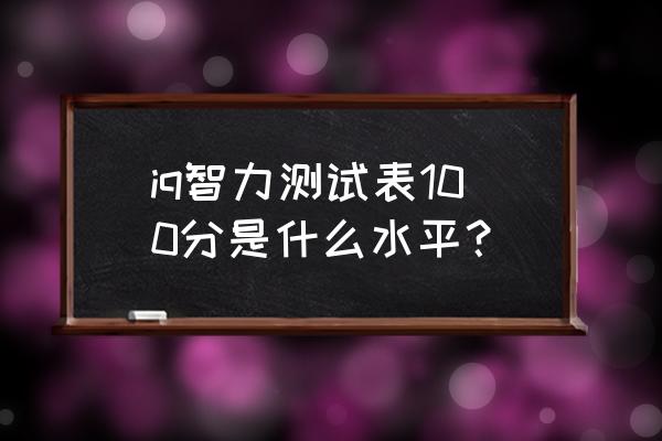 测测达人为什么显示请10秒后抢答 iq智力测试表100分是什么水平？