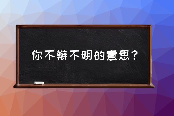 三年级灯不拨不亮理不辩不明解释 你不辩不明的意思？