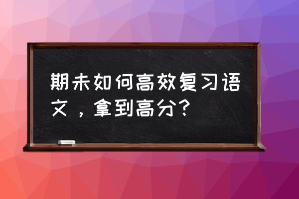 线上语文期末复习方法 期未如何高效复习语文，拿到高分？